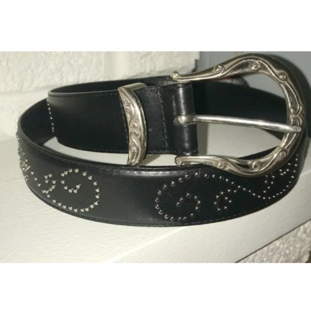 Brighton black leather belt